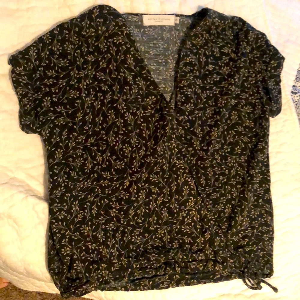 Olive Green Floral Top